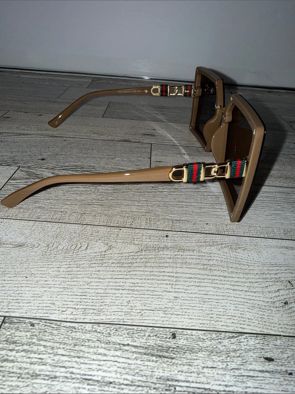 New Designer inspired Oversized Square Sunglasses in Burgundy and Gold